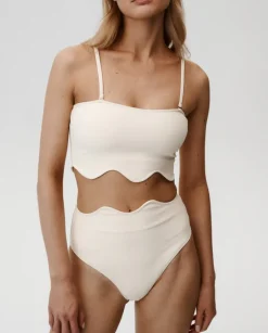 Jasnożółta góra od bikini Chic