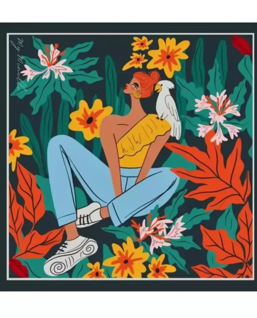 Jedwabna apaszka No.6 My Friend The Parrot L