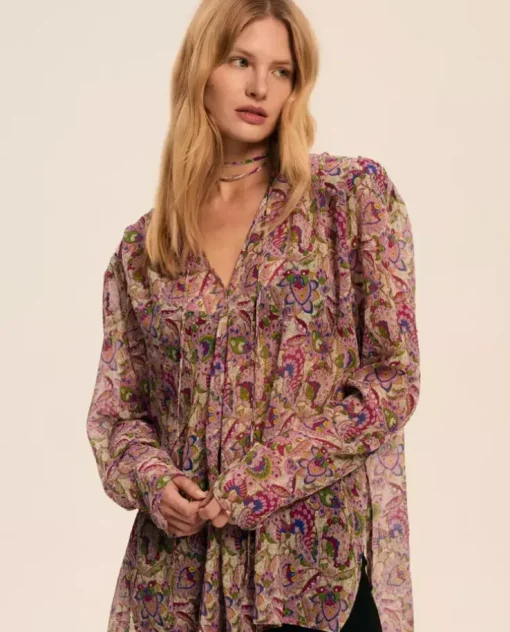 Jedwabna bluzka Amora Paisley
