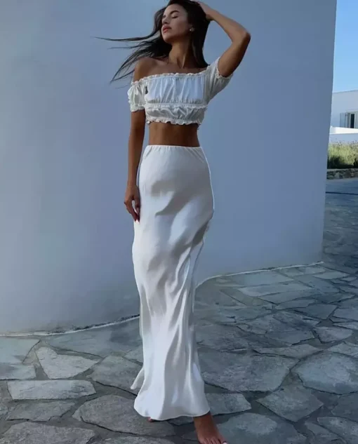 Jedwabny ecru top Valeria