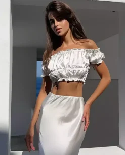 Jedwabny ecru top Valeria