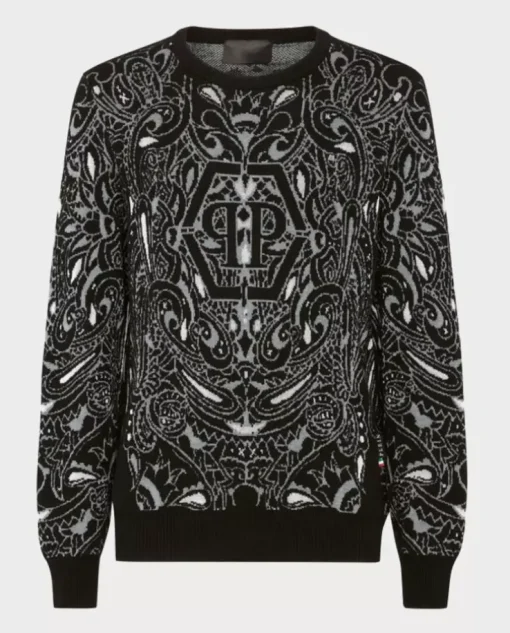 Kaszmirowo-jedwabny sweter Paisley Bandana
