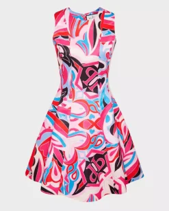 Kolorowa sukienka mini Duchesse