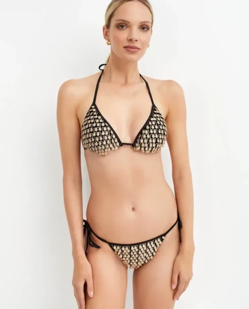 Komplet bikini ze złotym zdobieniem