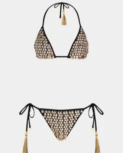 Komplet bikini ze złotym zdobieniem