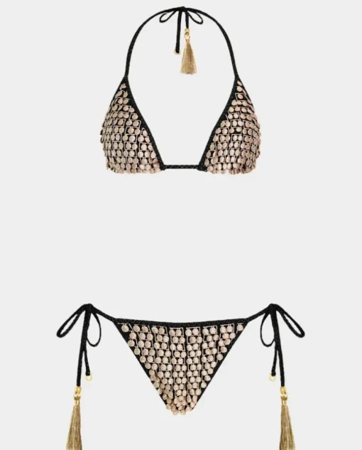 Komplet bikini ze złotym zdobieniem