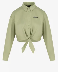 Koszula khaki z wiązaniem Livia
