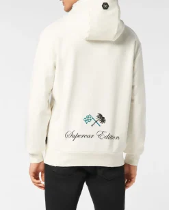 Kremowa bluza z kapturem