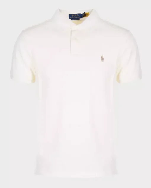Kremowa koszulka polo Custom Slim Fit