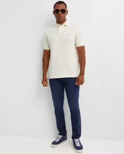 Kremowa koszulka polo Custom Slim Fit