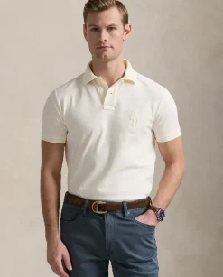 Kremowa koszulka polo Custom Slim Fit