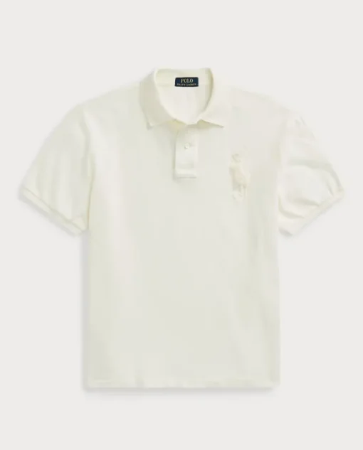 Kremowa koszulka polo Custom Slim Fit