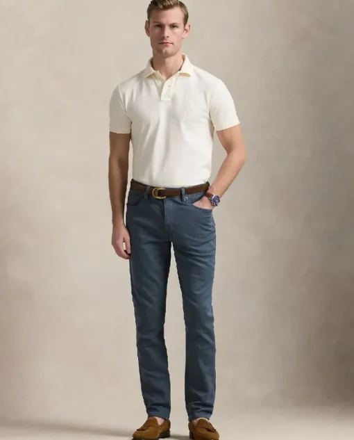 Kremowa koszulka polo Custom Slim Fit