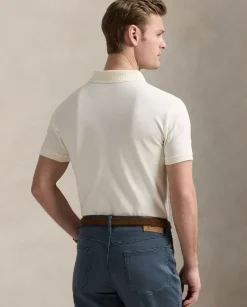 Kremowa koszulka polo Custom Slim Fit
