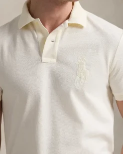 Kremowa koszulka polo Custom Slim Fit