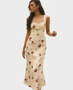 Kremowa sukienka Kaia Romantic Rose