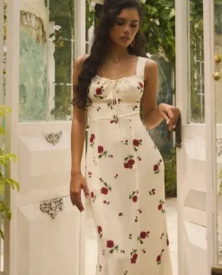 Kremowa sukienka Kaia Romantic Rose