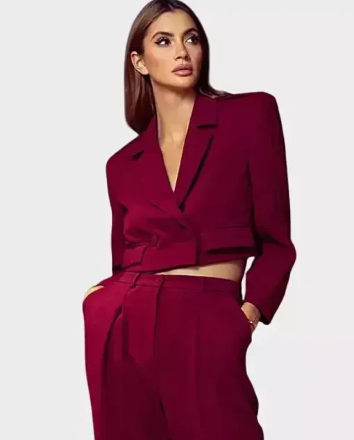 Krótka marynarka Burgundy Chic