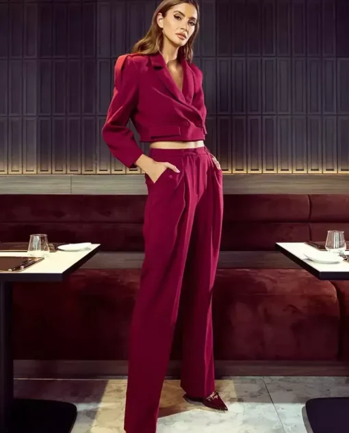 Krótka marynarka Burgundy Chic