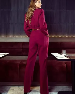 Krótka marynarka Burgundy Chic