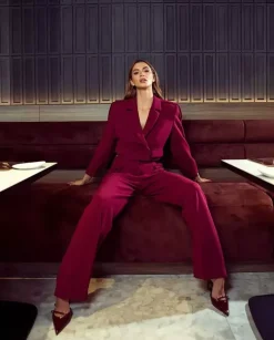 Krótka marynarka Burgundy Chic