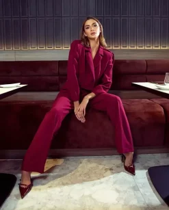 Krótka marynarka Burgundy Chic