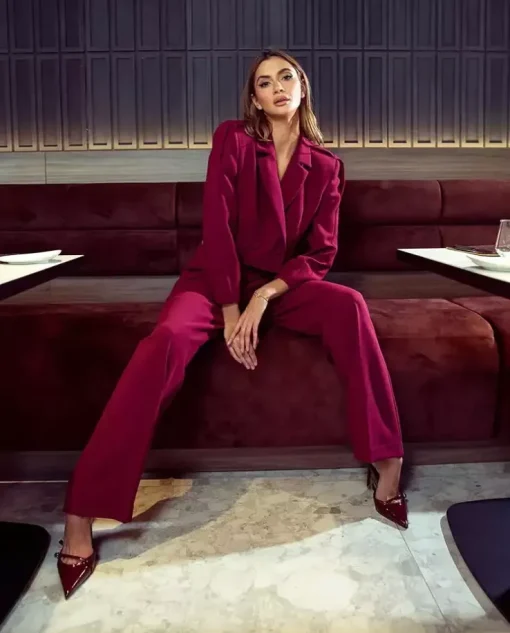 Krótka marynarka Burgundy Chic