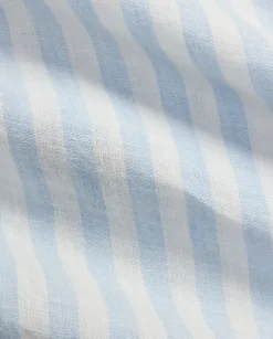 Lniana koszula w paski Custom Fit