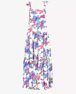 Lniana sukienka w kwiaty Capri