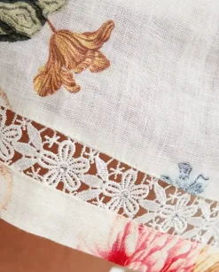 Lniane spodenki w kolorowy kwiatowy print