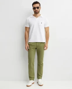 Lniano-bawełniane spodnie Straight Fit