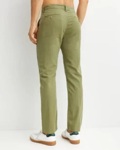 Lniano-bawełniane spodnie Straight Fit