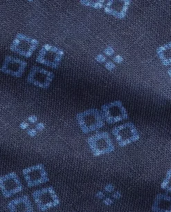 Lniany krawat z geometrycznym nadrukiem