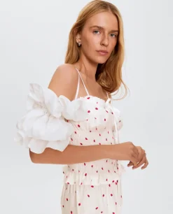 Lniany top z printem Arle Strawberries