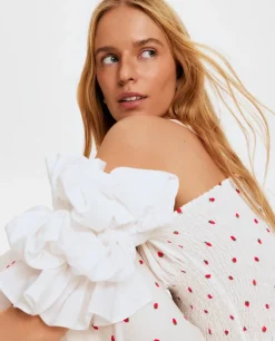 Lniany top z printem Arle Strawberries