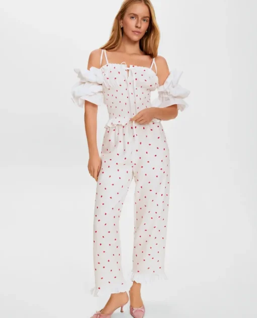 Lniany top z printem Arle Strawberries