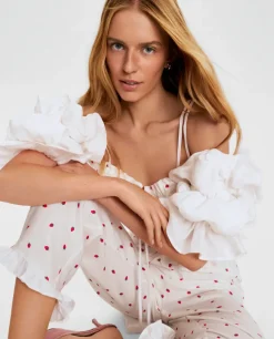 Lniany top z printem Arle Strawberries