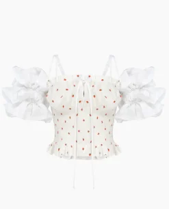 Lniany top z printem Arle Strawberries