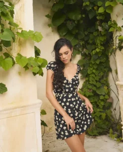 Mini sukienka z kwiatowym printem Flora
