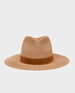 Miodowo-brązowy kapelusz Japanese Fedora