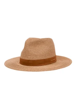 Miodowo-brązowy kapelusz Japanese Fedora