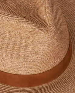Miodowo-brązowy kapelusz Japanese Fedora