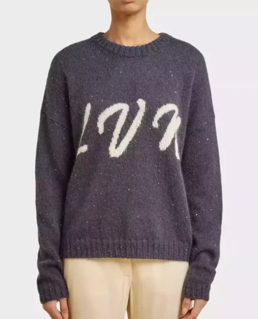 Moherowy sweter z logo