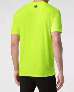 Neonowo żółty t-shirt z logo Gothic