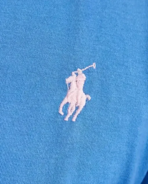 Niebieska bawełniana koszulka Slim Fit