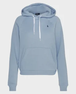 Niebieska bluza z kapturem i logo