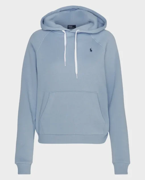 Niebieska bluza z kapturem i logo