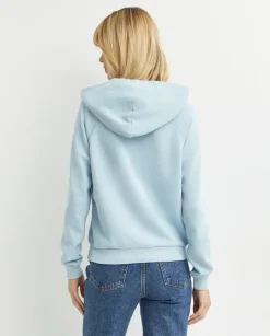 Niebieska bluza z kapturem i logo