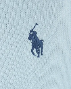 Niebieska bluza z kapturem i logo