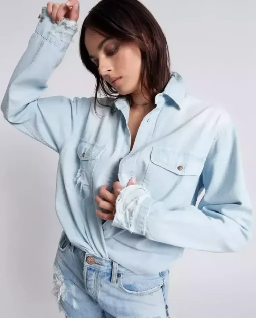 Niebieska koszula jeansowa Chambray